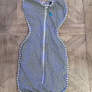 Love to Dream Gray and White Striped Sleep Sack